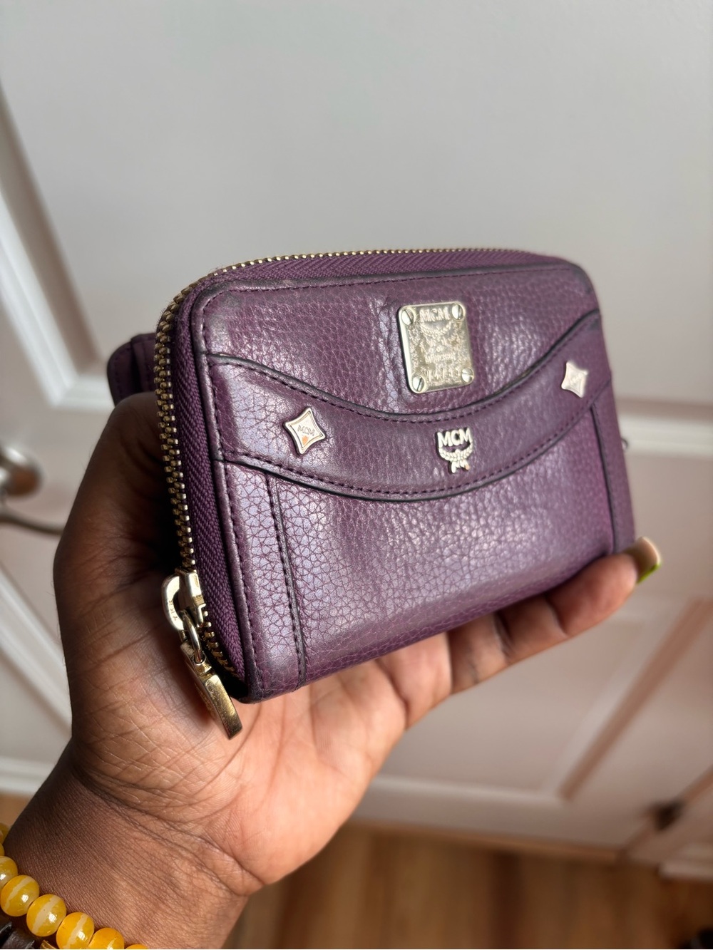MCM Purple textured leather Continental Wallet - Picture 3 of 9